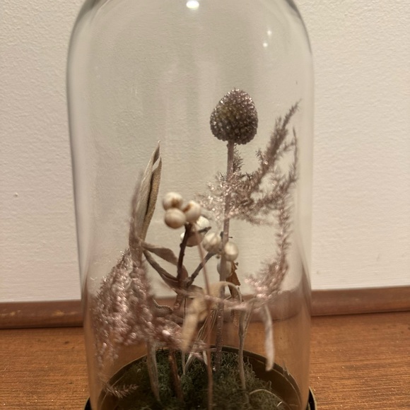 Dried Flowers and Botanicals in Decorative Glass Cloche Duo - Picture 9 of 10